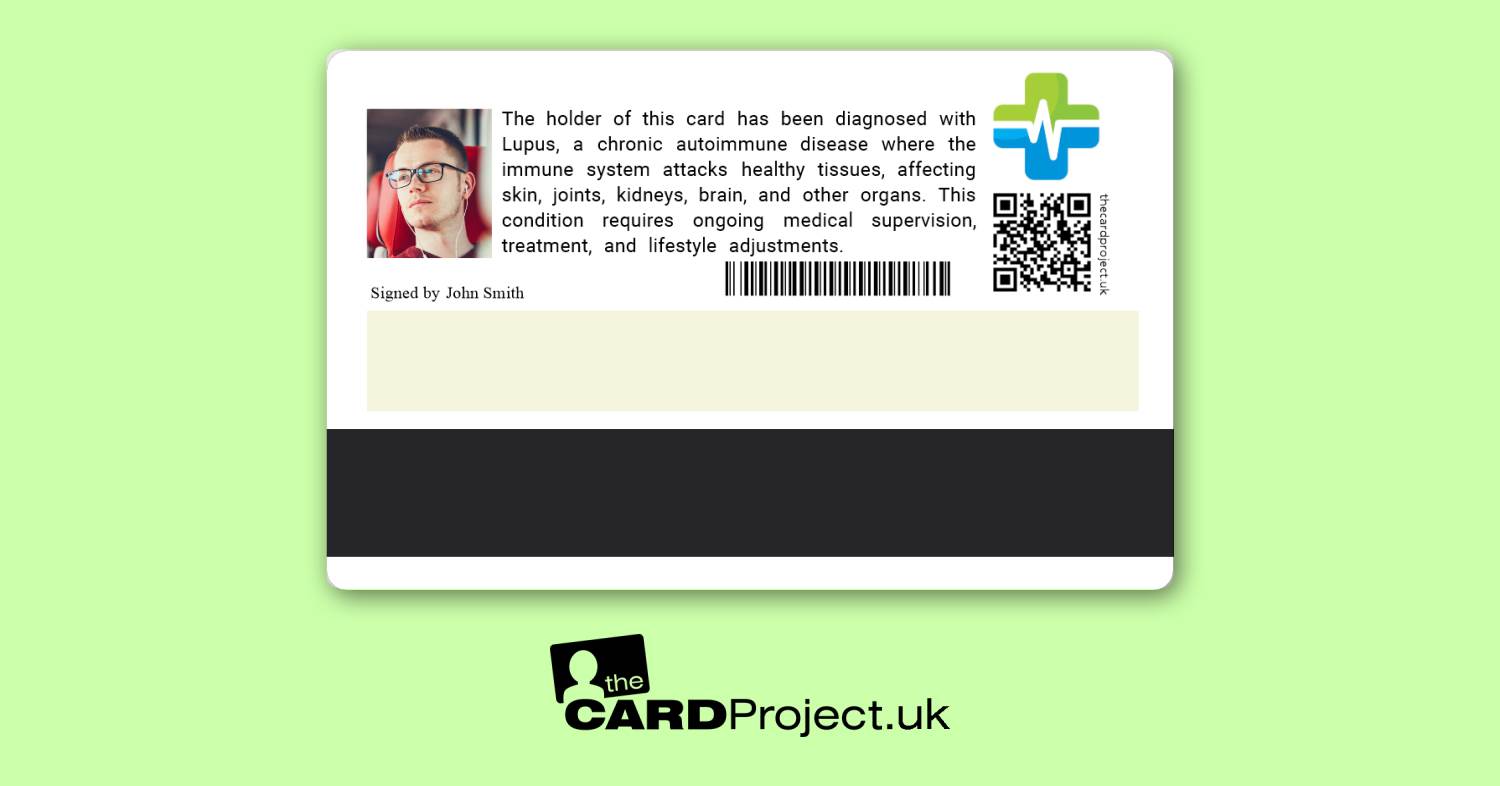 Lupus Premium Photo Medical ID Card (REAR)